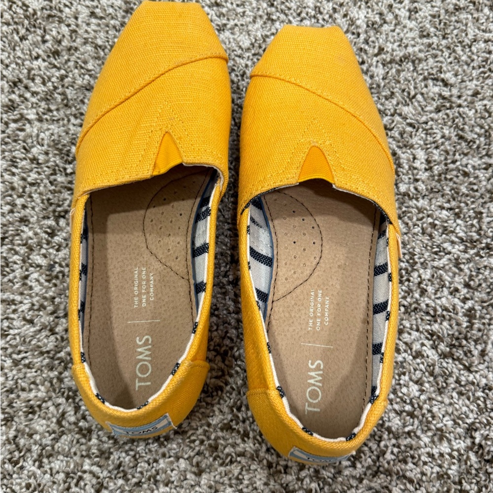 TOMS Mustard Canvas Slip-Ons